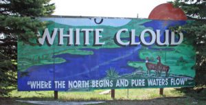White Cloud Michigan welcome sign