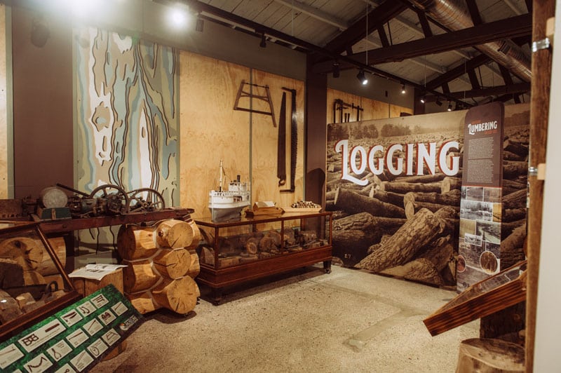Logging display in museum