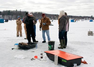Men ice fishing