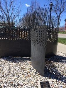 Fremont sculpture of wheat in metal