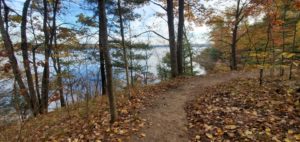 Trail next to lake