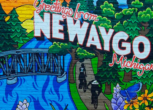 Greetings from Newaygo mural