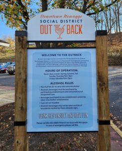 Out Back social district sign